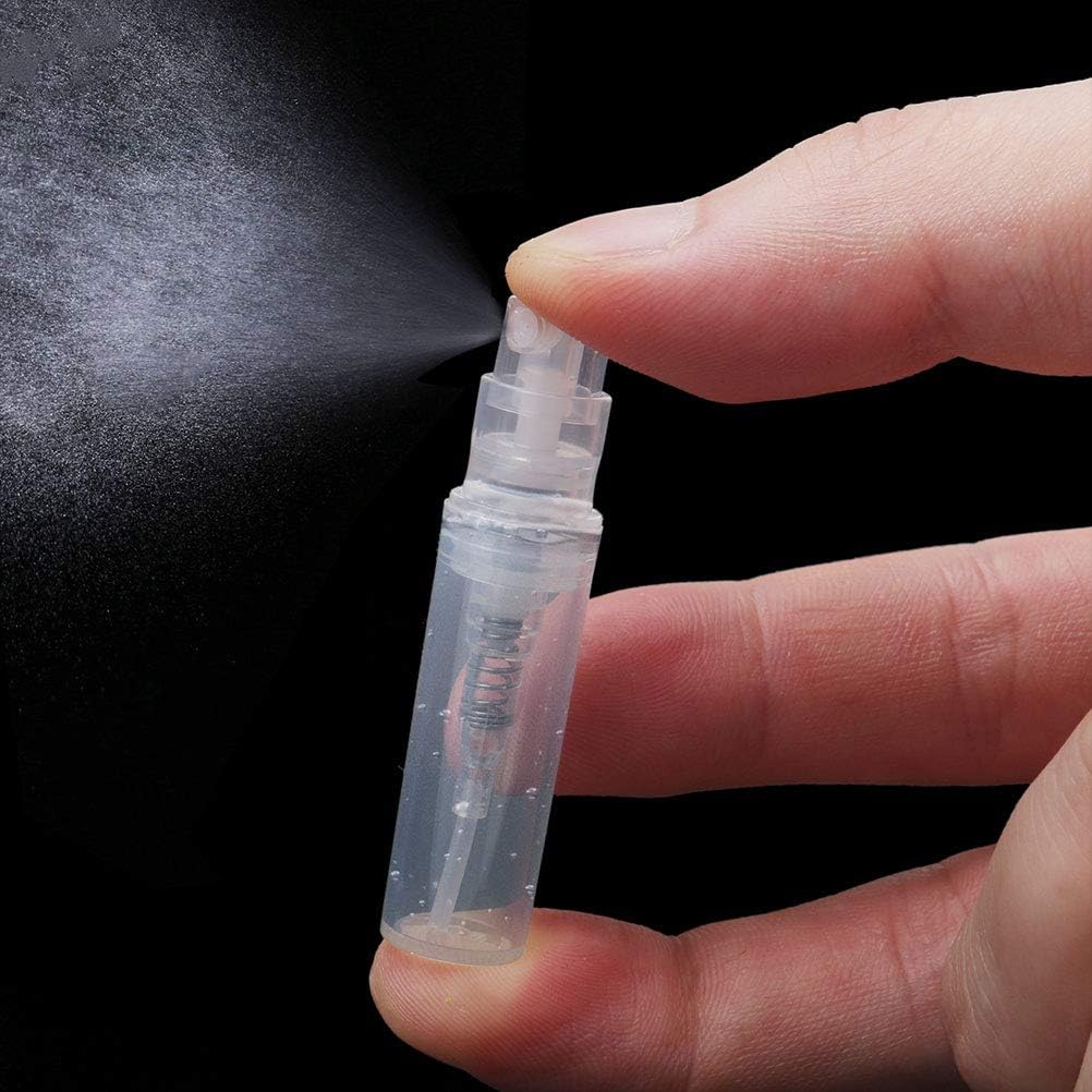 nuoshen 90Pcs Mini Spray Empty Bottles, Atomizer Plastic Bottle Portable Perfume Empty Sample Bottle for Liquid Makeup Tool (2ml)-4