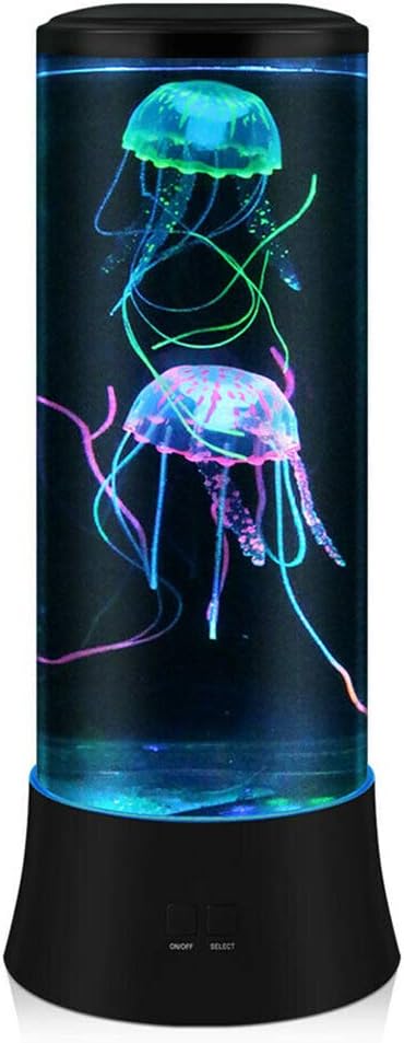 POYO LED Fantasy Jellyfish Lava Lamp - Round Real Jellyfish Aquarium Lamp - 7 Colours Setting Jellyfish Aquarium Mood Light Decoration for Home Office Decoration Great Gifts for Kids-0