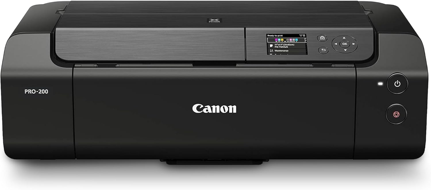 Canon PIXMA PRO-200 Printer - Vibrant Colour Printing, Versatile Media Handling, A3+ Size - 8-Colour Dye-based Ink - 3 Paper Feed Options - Easy to Use-0