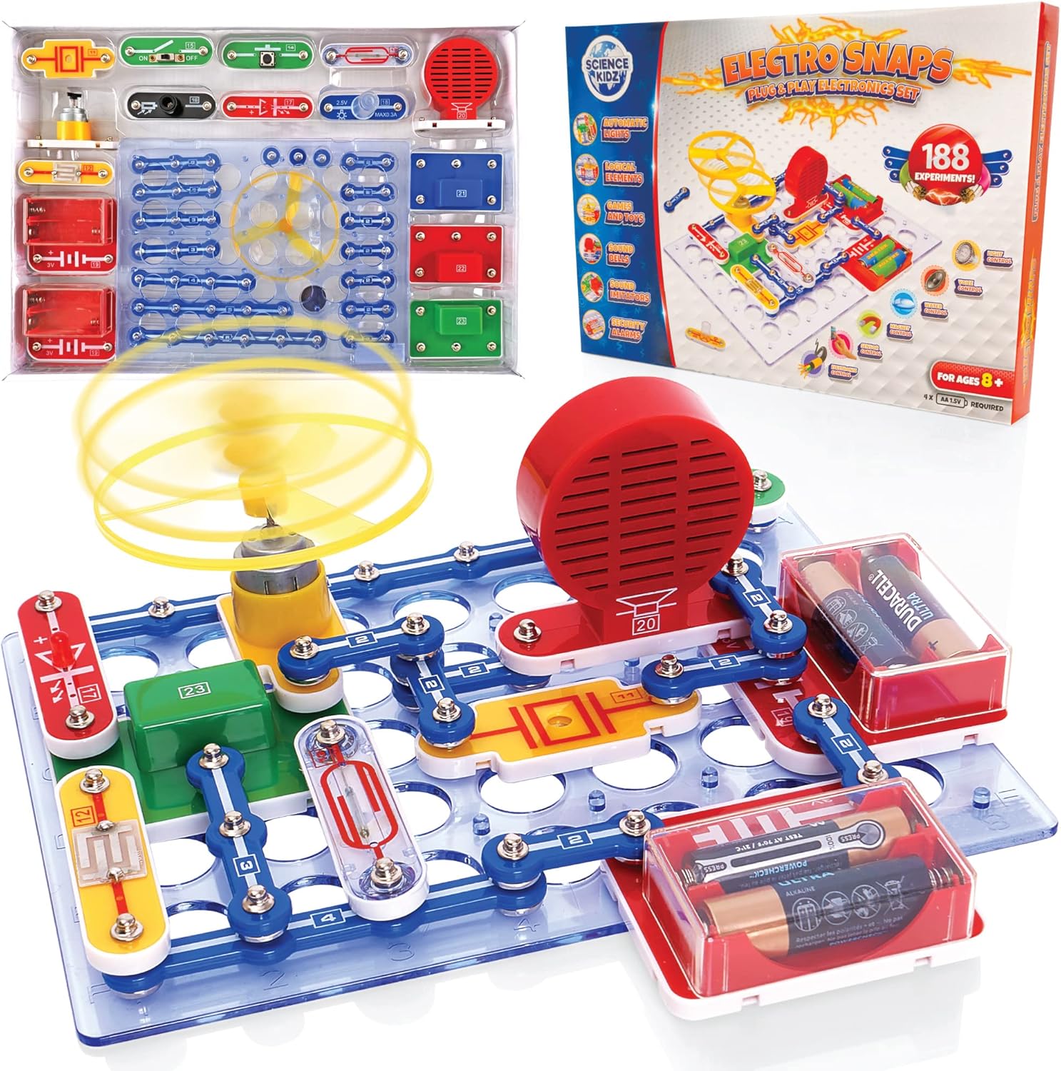 Science Kidz Electronics Kit - Electric Circuits For Kids - 188 Experiments Set - Science Kits For Kids 7,8,9,10 - Educational STEM Toys For Kids-0