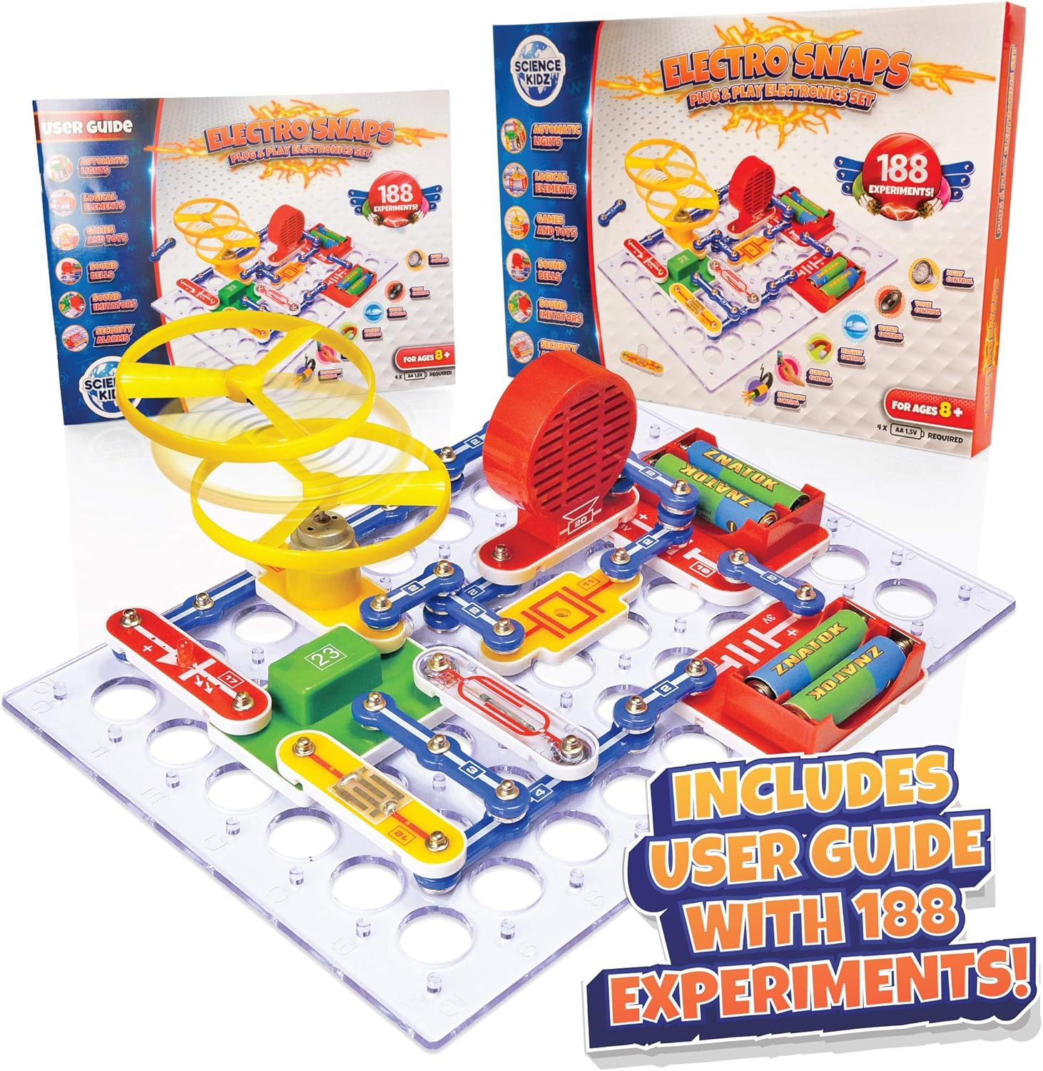 Science Kidz Electronics Kit - Electric Circuits For Kids - 188 Experiments Set - Science Kits For Kids 7,8,9,10 - Educational STEM Toys For Kids-1