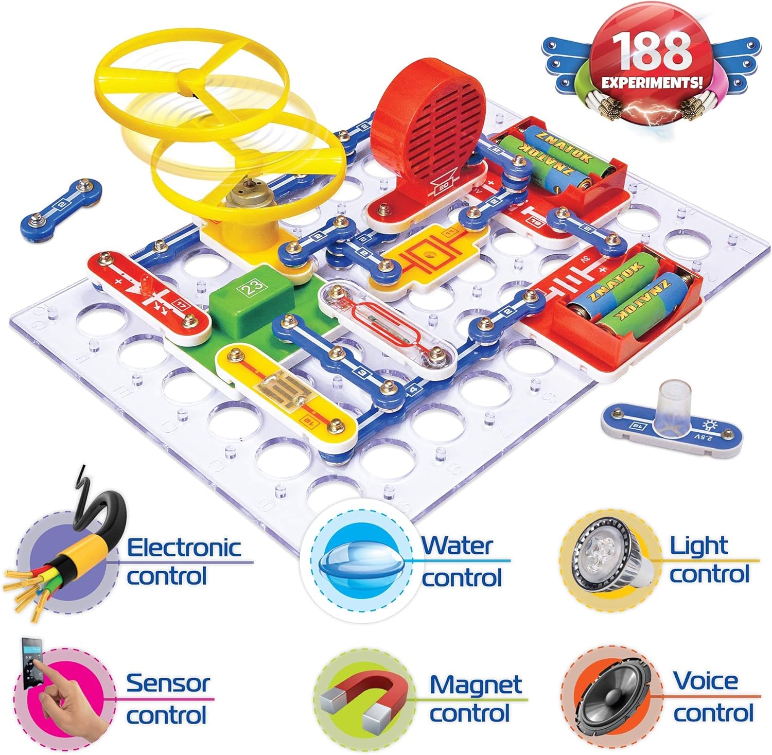 Science Kidz Electronics Kit - Electric Circuits For Kids - 188 Experiments Set - Science Kits For Kids 7,8,9,10 - Educational STEM Toys For Kids-7