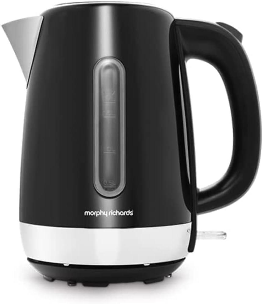 Morphy Richards Equip Black Jug Kettle - 1.7L - Rapid Boil - Limescale Filter - 102783-0