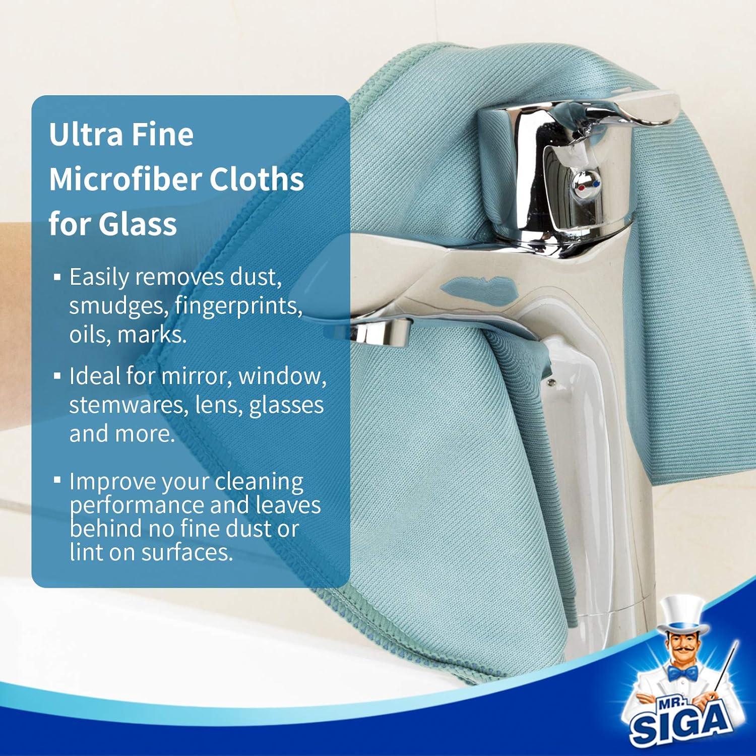 MR.SIGA Window Cleaning Kit with Storage Caddy, Professional Window Washing Equipment, Multi-purpose Household Cleaning Supplies Kit-5