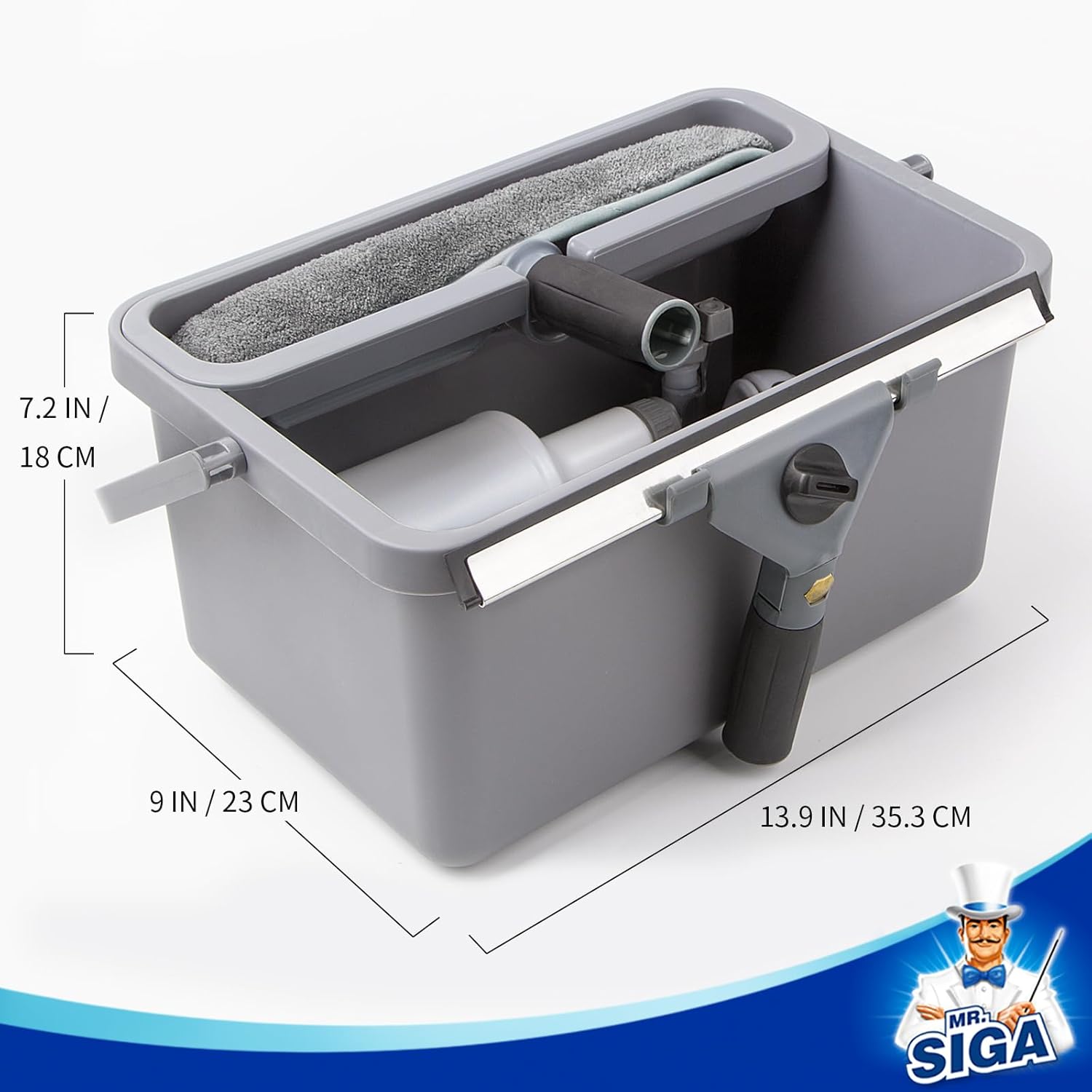 MR.SIGA Window Cleaning Kit with Storage Caddy, Professional Window Washing Equipment, Multi-purpose Household Cleaning Supplies Kit-7