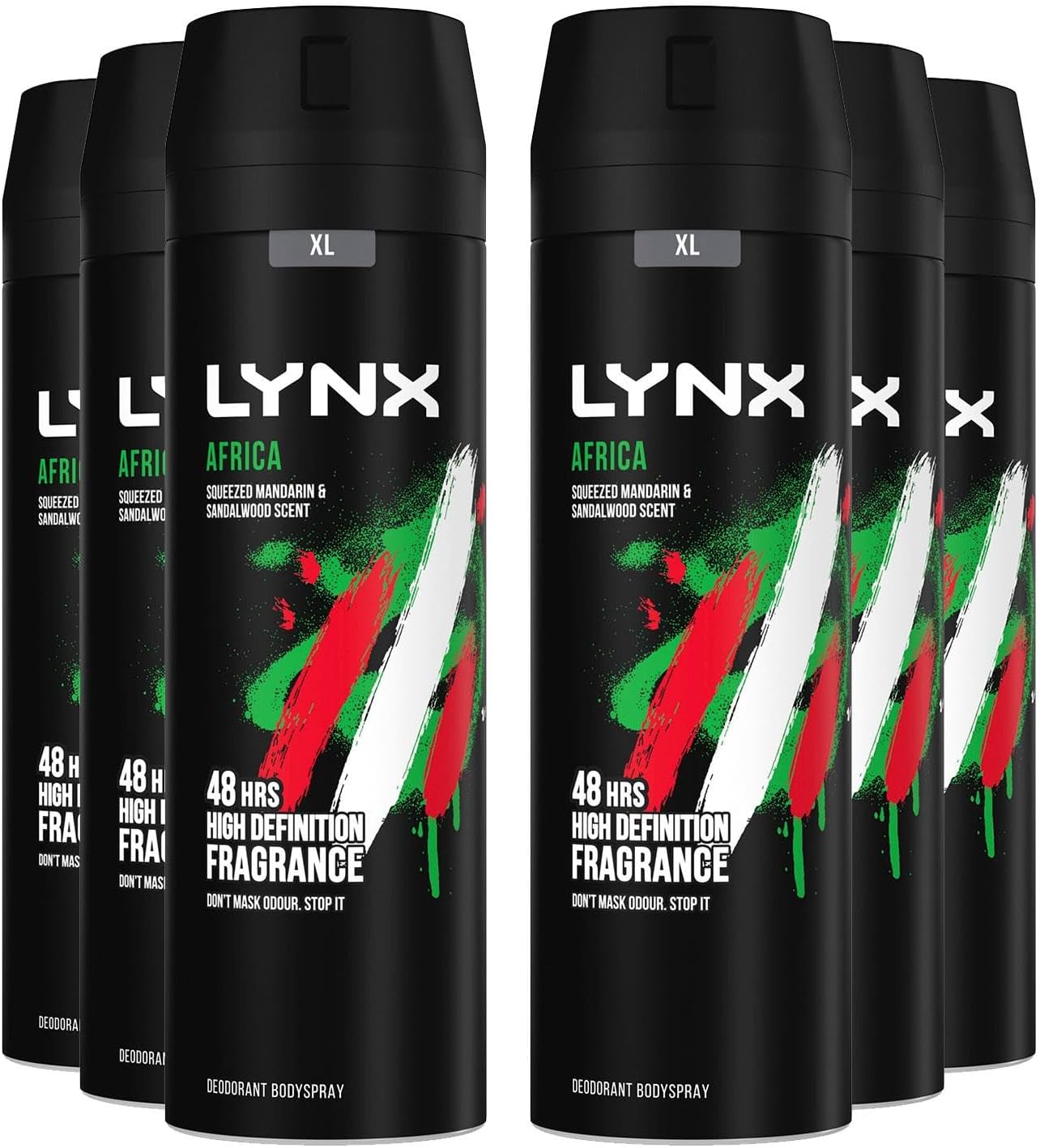 Lynx Africa the G.O.A.T. of fragrance 48 hours of odour-busting zinc tech Aerosol Bodyspray deodorant to finish your style 200 ml, Bulk Buy 6 Pack-0