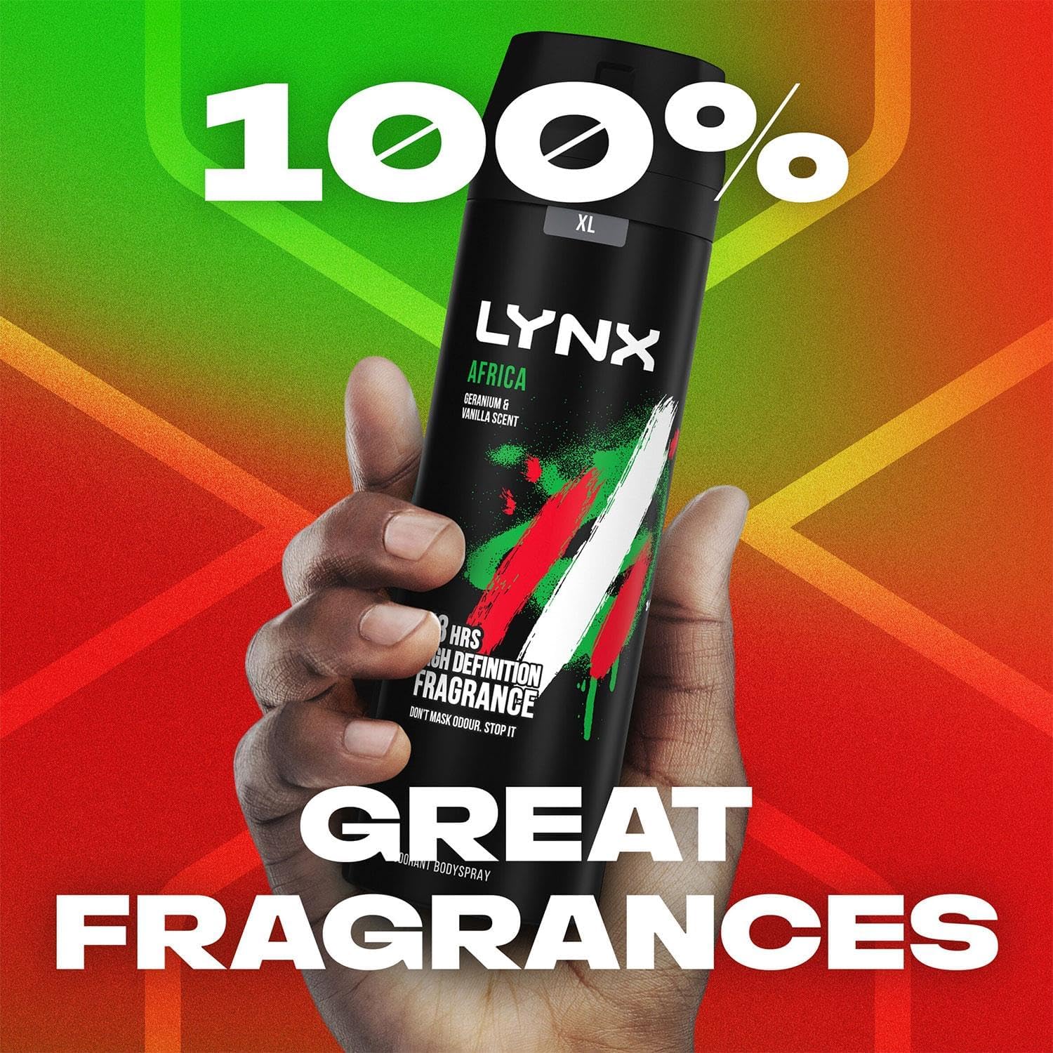 Lynx Africa the G.O.A.T. of fragrance 48 hours of odour-busting zinc tech Aerosol Bodyspray deodorant to finish your style 200 ml, Bulk Buy 6 Pack-3