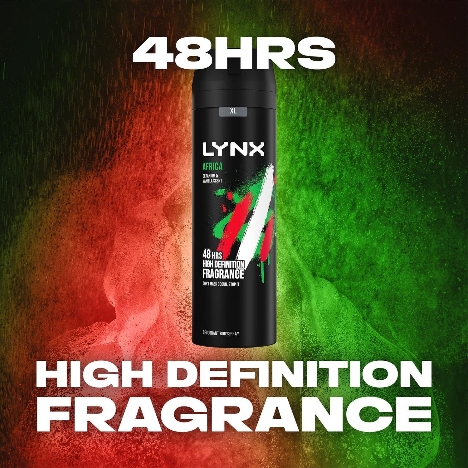 Lynx Africa the G.O.A.T. of fragrance 48 hours of odour-busting zinc tech Aerosol Bodyspray deodorant to finish your style 200 ml, Bulk Buy 6 Pack-4