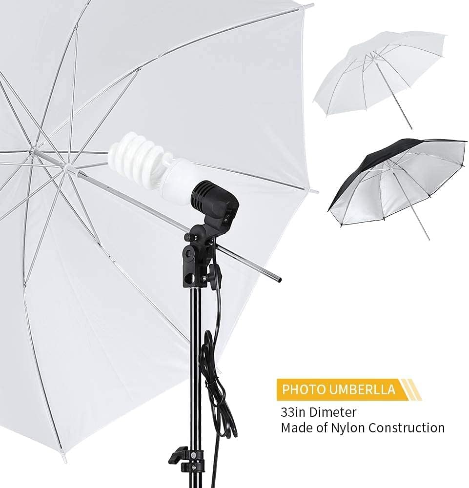 Bonnlo 2m x 3m Background Stand Support System with 1350W 5500K Studio Umbrella Continuous Lighting Kit for Portrait Product Photography and Video Shooting,Portable Carrying Bag (Large)-3