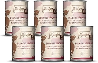 MjAMjAM - premium wet food for dogs - pure meat enjoyment - delicious pure kangaroo, pack of 6 (6 x 400 g), grain-free with extra meat