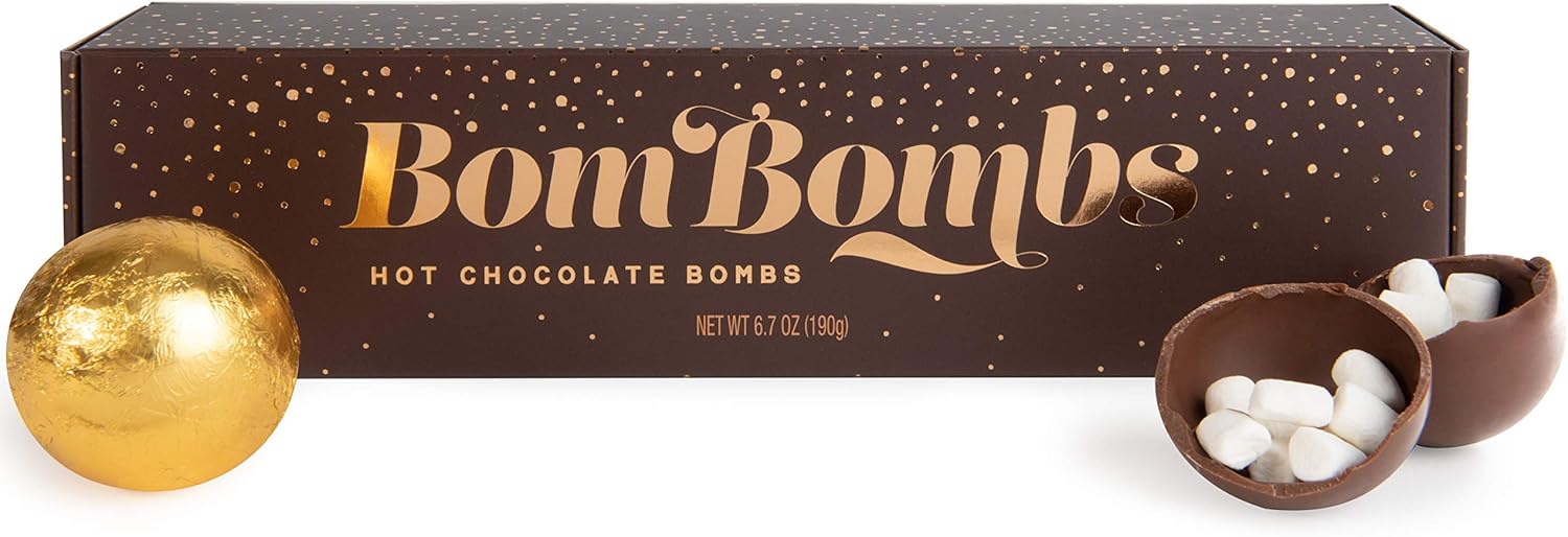 Bombombs Hot Chocolate Bombs, Includes Fudge Brownie and Caramel Candy Cocoa Bombs Filled with Marshmallows, Pack of 5-2