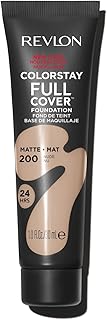 Revlon ColorStay Full Cover Longwear Matte Foundation, Heat & Sweat Resistant Lightweight Face Makeup, Nude (200), 30ml