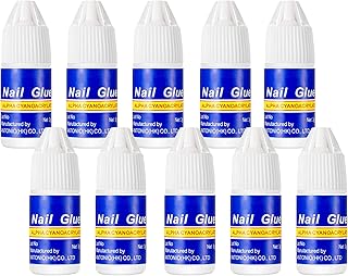 10 PCS Extra-Strong Nail Glue, Quick Dry Super Strong Nail Tip Adhesive Bond Glue Adhesive Salon Professional Quality for Applying Artificial Nail Tips Manicure Supplies (Nail glue)