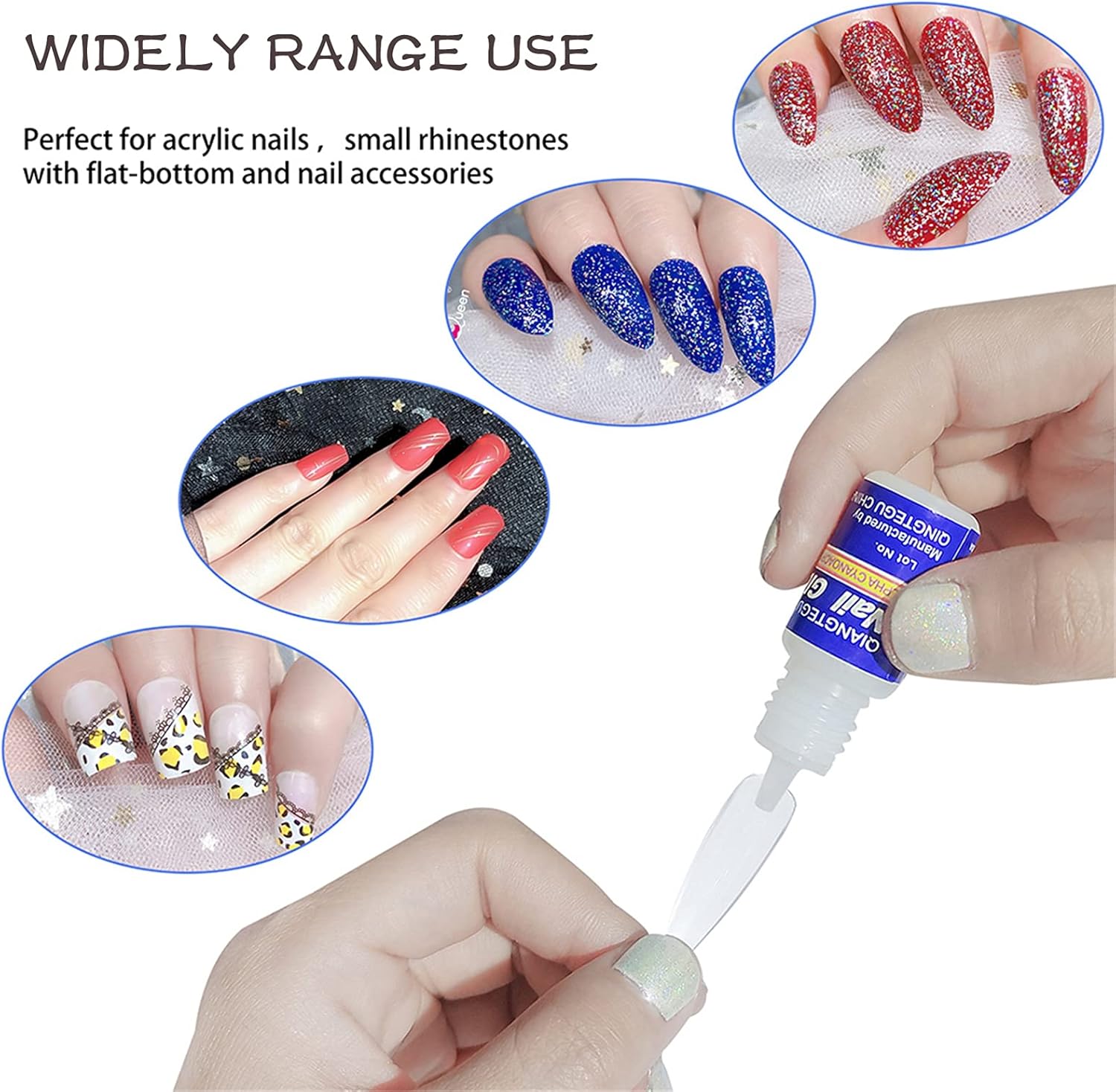 10 PCS Extra-Strong Nail Glue, Quick Dry Super Strong Nail Tip Adhesive Bond Glue Adhesive Salon Professional Quality for Applying Artificial Nail Tips Manicure Supplies (Nail glue)-4