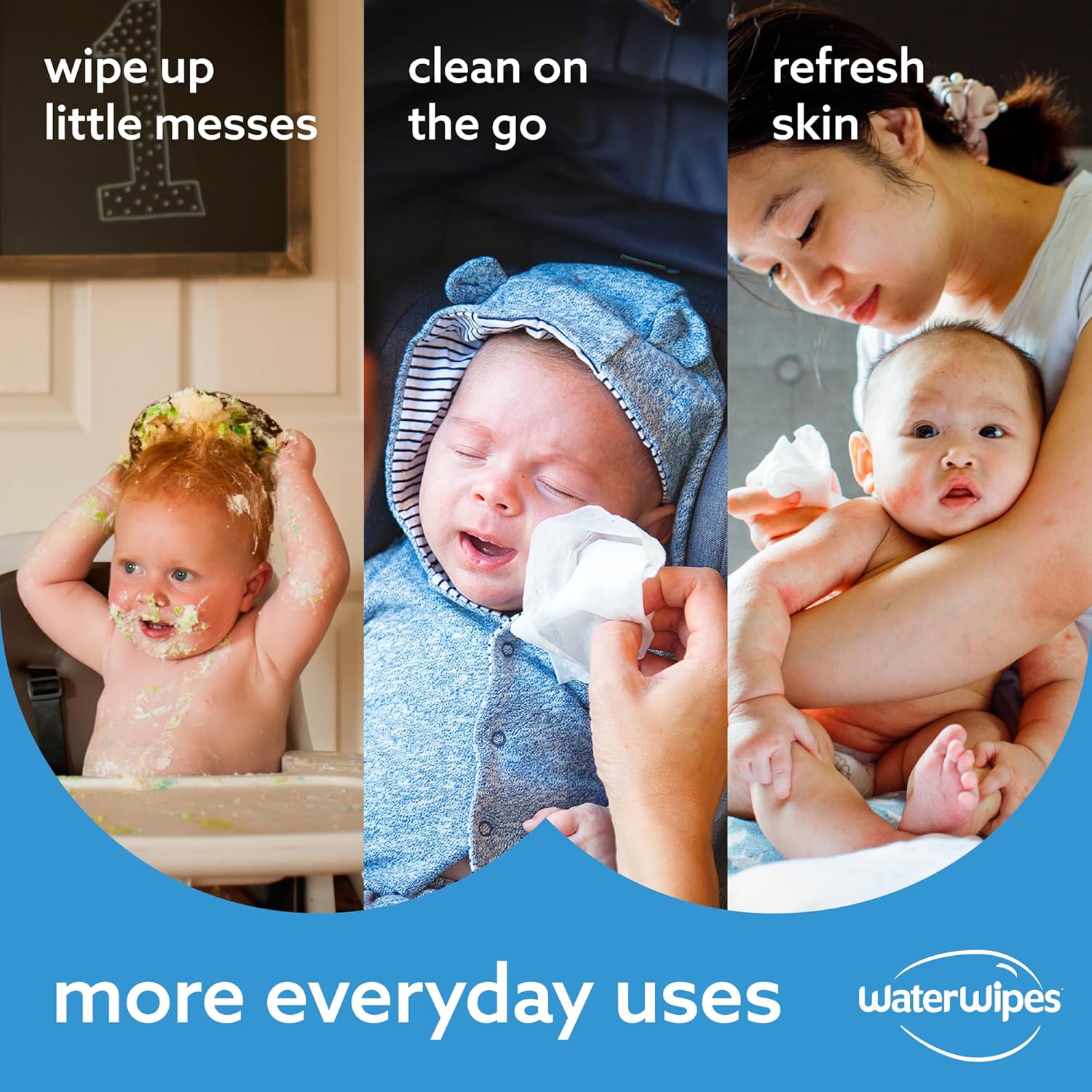 WaterWipes Plastic-Free Original Baby Wipes, 99.9% Water Based Wipes, Unscented for Sensitive Skin, 720 count (Pack of 12)-5