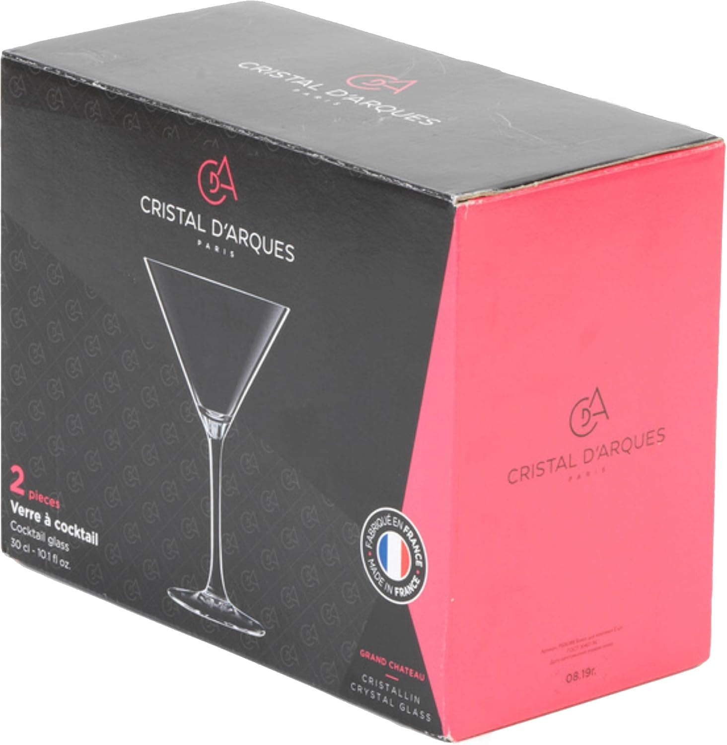 Cristal D’Arques P506388 Set of 2 Cocktail Glasses, 300 ml, Festive Celebration Serving Glass, Chip Resistant, Dishwasher Safe - Drinkware for Espresso Martinis, Prosecco, Champagne-7