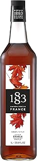 1883 Maison Routin Premium Maple Flavoured Syrup for Iced Tea, Coffee, Cocktails, Mocktails, Milkshakes, Desserts Glass 1L