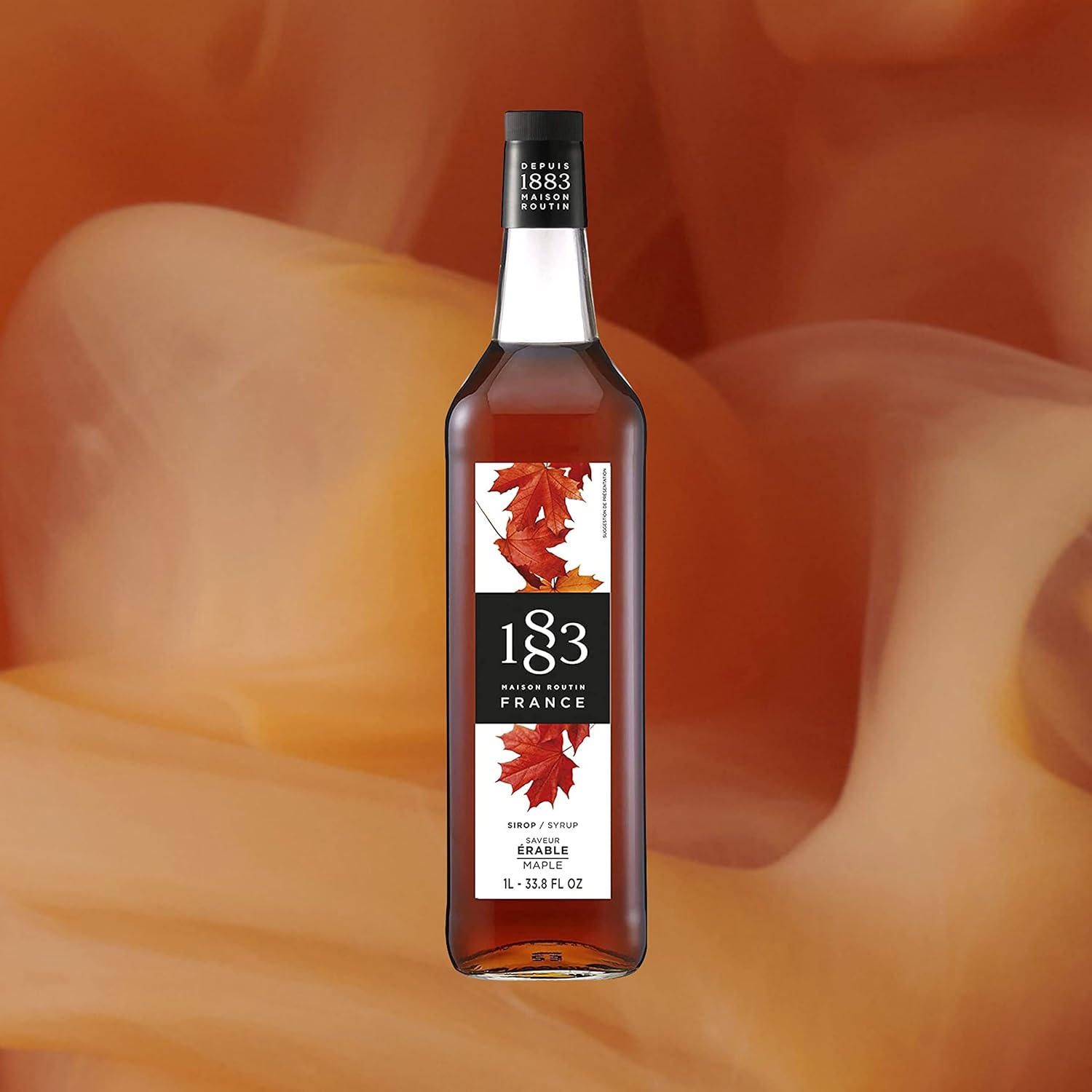 1883 Maison Routin Premium Maple Flavoured Syrup for Iced Tea, Coffee, Cocktails, Mocktails, Milkshakes, Desserts Glass 1L-1