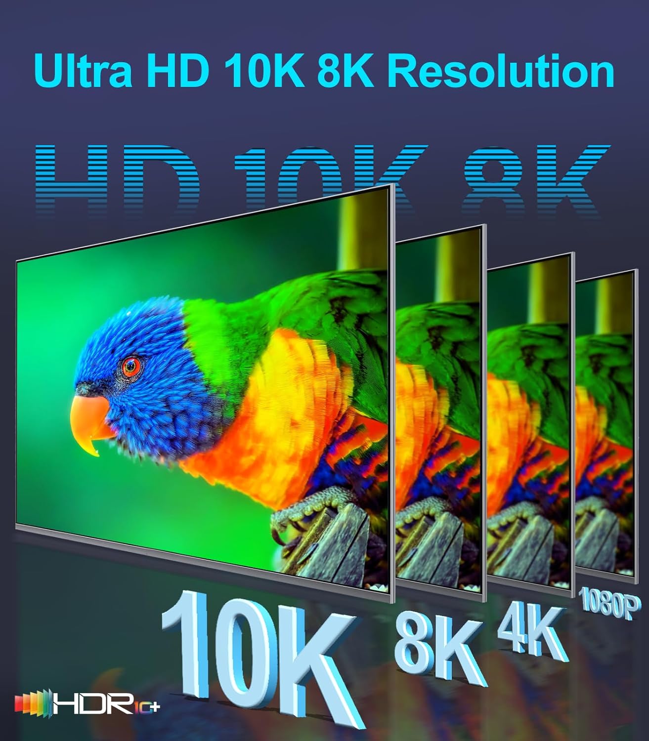 Sniokco 10K 8K HDMI 2.1 Cable 2M, Certified 48Gbps Ultra High Speed HDMI® Cable 4K 240Hz 165Hz 120Hz 8K 60Hz eARC HDCP2.3 HDR10+ Compatible with PC TV Monitor Projector Ro-ku Sky-Q PS5 X-box-5