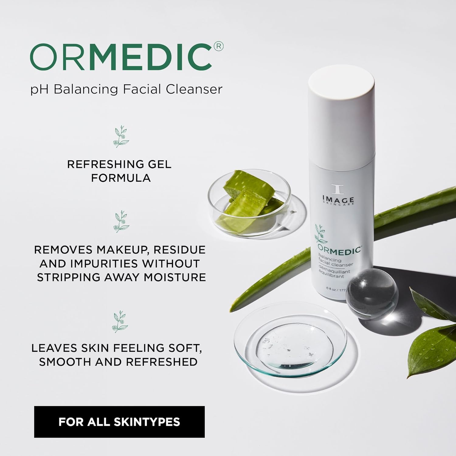 IMAGE Skincare, ORMEDIC pH Balancing Facial Cleanser, Mild Foaming and Hydrating Face Wash with Aloe Vera, 177 mL-1