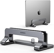 UGREEN Vertical Laptop Stand for Desk Adjustable Laptop Stand, Holder Dock Aluminum Desktop Stand, Compatible for MacBook Air Pro, Microsoft Surface(Grey)