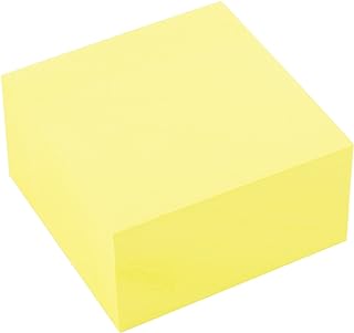 D.RECT 009505 Sticky Notes Cube Super Self-Adhesive Sticky Notes 51 x 51 mm 400 Sheets Yellow