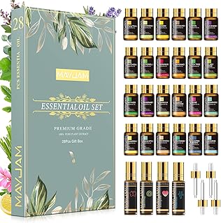 MAYJAM Essential Oils Set 28 - Essential Oils Gift Set for Humidifier, Diffusers, DIY, Home, 24 Single Essential Oil + 4 Blends Essential Oil