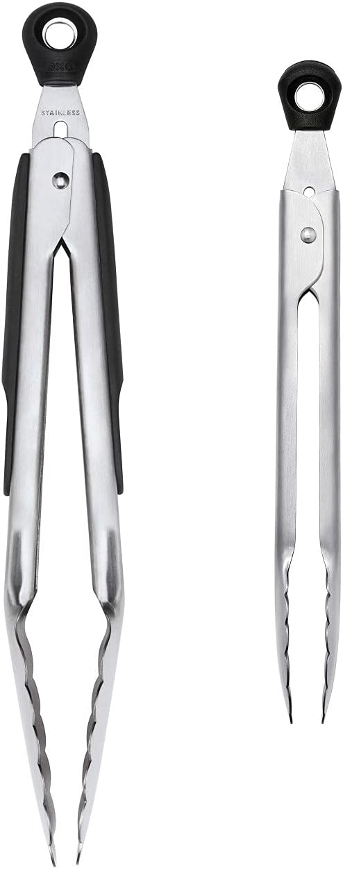 OXO Good Grips 2-Piece Tong Set, Silver-0