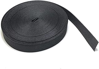 On1shelf 20, 38, 50mm Wide Black Nylon Heavy Duty Polypropylene Webbing Strap- 10m