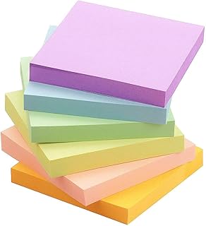 Early Buy 3x3 Sticky Notes with 6 Pastel Color Self-Stick Notes 6 Pads/Pack, 100 Sheets/pad