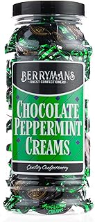 Original Chocolate Peppermint Creams Retro Sweets Gift Jar by Berrymans Sweet Shop - Classic Sweets, Traditional Taste.