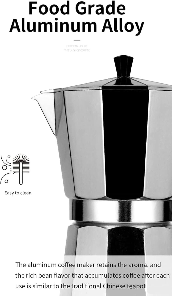 WY8 TOP MOKA Italian Coffee Pot Maker Filter Stove Top Mocha Espresso Coffee Pot all size (100ML 2CUP)-4