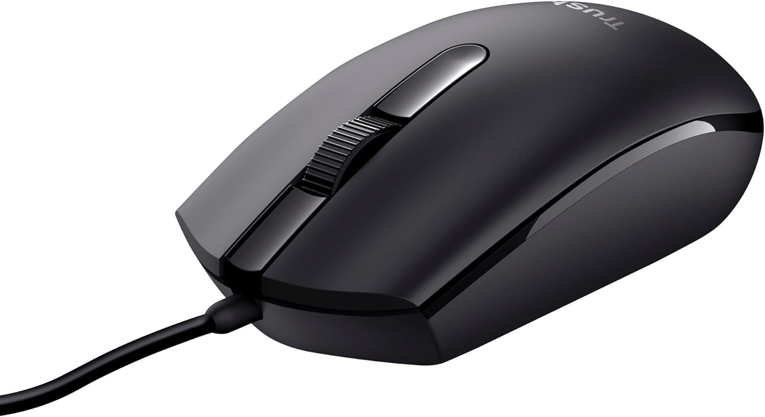 Trust Basi Computer Mouse with Optical Sensor, 3 Buttons, Wired Mouse for Left and Right Handed Users, 160 cm Cable, Plug & Play USB Mouse for PC, Laptop, Mac - Black-0