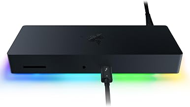 Razer Thunderbolt 4 Dock Chroma - Premium Hub with RGB Lighting for Windows and Mac (10 Ports in One, Output to Two 4K Monitors or One 8K Monitor) Black