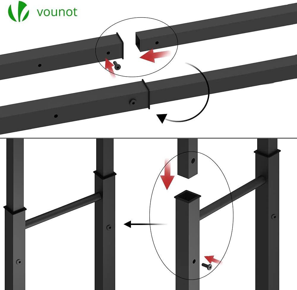 VOUNOT Firewood Log Rack, Retractable Metal Log Store Holder for Outdoor or Indoor, 9 Adjustable Sizes, Maximum dimension 65 x 25 x 150 cm, Black-2