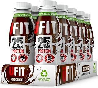 UFIT High 25g Protein Shake, No Added Sugar, Fat Free, Chocolate Flavour Ready to Drink, Pack of 10 x 330 ml