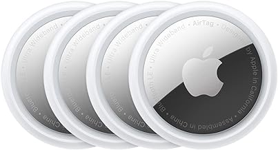 Apple AirTag (4 pack). Track and find your keys, wallet, luggage, backpack and more. Simple one-tap set up with iPhone or iPad. Replaceable battery.