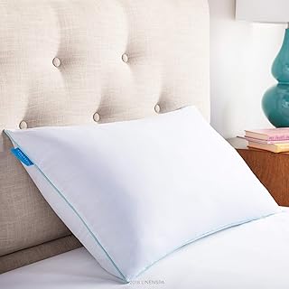 Linenspa Shredded Memory Foam Pillow 74 x 48 cm with Cooling Gel Encasement – Firm Bed Pillow, Support for Shoulder and Neck – Removable Cotton Cover