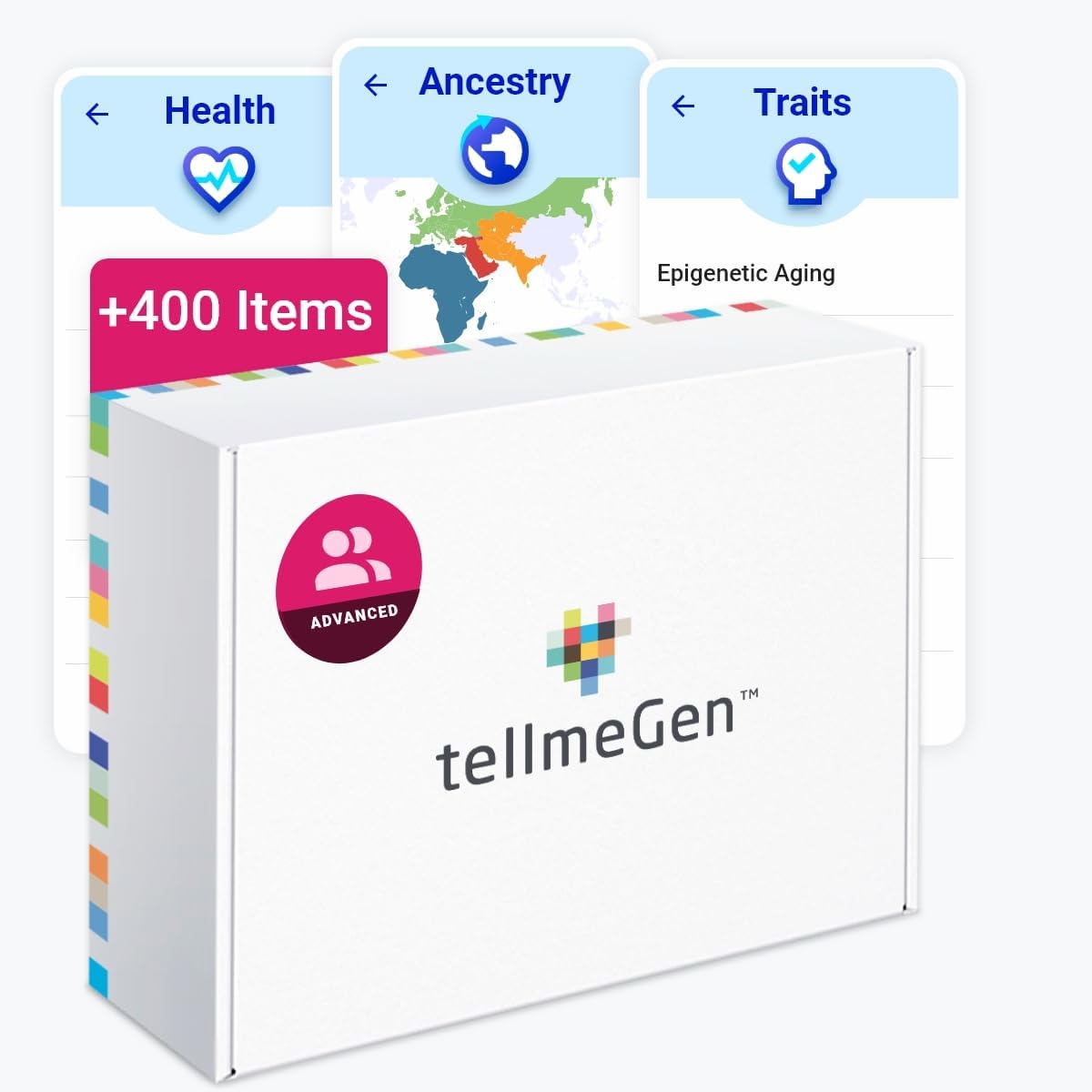 tellmeGen Advanced Duo DNA Test | (Health + Traits + Wellness + Origins) | More Than 400 Updated Reports-0