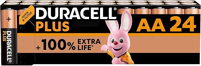 Duracell Plus AA Batteries (24 Pack) - Alkaline 1.5V - Up To 100% Extra Life - Reliability For Everyday Devices - 0% Plastic Packaging - 10 Year Storage - LR6 MN1500