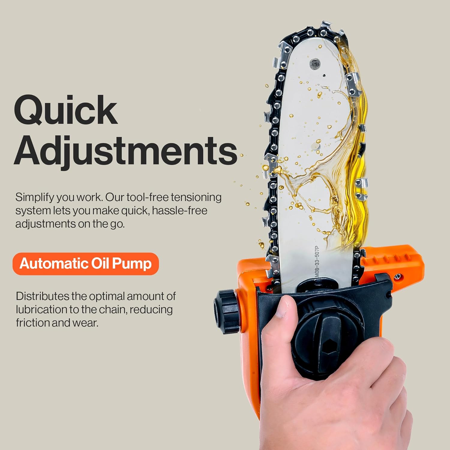 SuperHandy Pole Chain Saw Cordless 20cm with 20V Battery Pack, Extension Pole Chainsaw for Branch Cutting and Tree Trimming-4