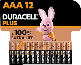 Duracell Plus AAA Batteries (12 Pack) - Alkaline 1.5V - Up To 100% Extra Life - Reliability For Everyday Devices - 0% Plastic Packaging - 9 Year Storage - LR03 MN2400 (Package may vary)