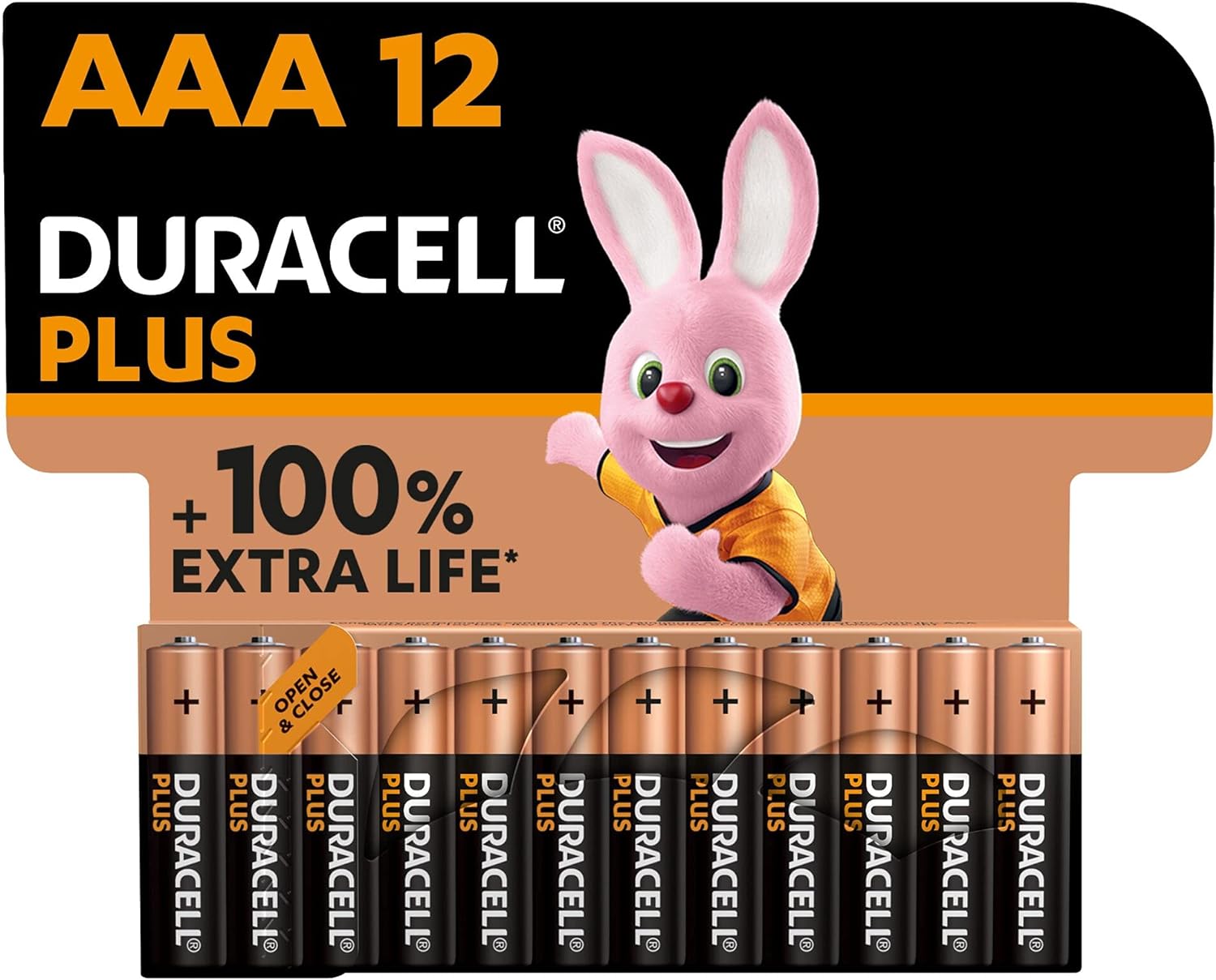 Duracell Plus AAA Batteries (12 Pack) - Alkaline 1.5V - Up To 100% Extra Life - Reliability For Everyday Devices - 0% Plastic Packaging - 9 Year Storage - LR03 MN2400 (Package may vary)-0