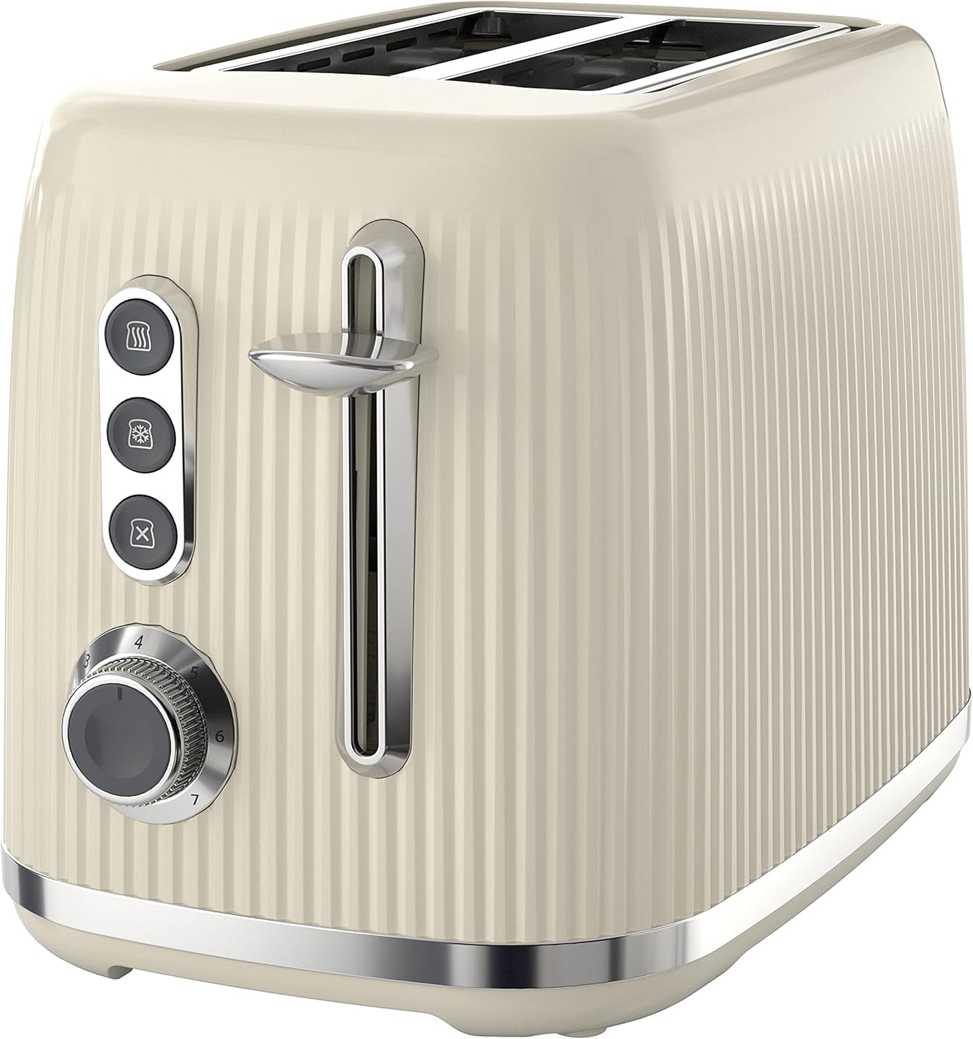 Breville Bold Vanilla Cream 2-Slice Toaster with High-Lift & Wide Slots | Cream & Silver Chrome [VTR003]-0