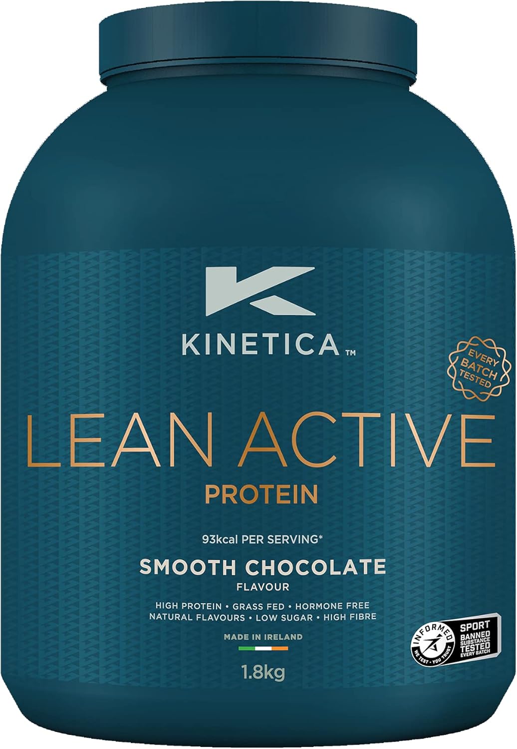 Kinetica Lean Protein Powder, Low Calorie, Grass Fed Whey, 72 Servings, Smooth Chocolate, 1.8kg-0