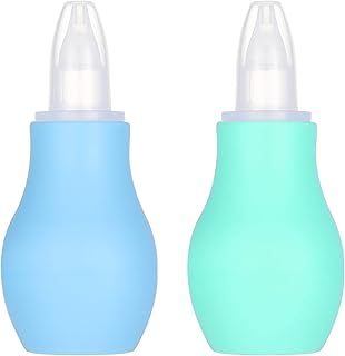 Firtink 2 Packs Baby Nasal Aspirator, Nasal Aspirator Newborn, Baby Nose Sucker Baby Nose Cleaner Baby Nasal Cleaner Mucus Removal for Newborns&Toddlers(Blue+Green)