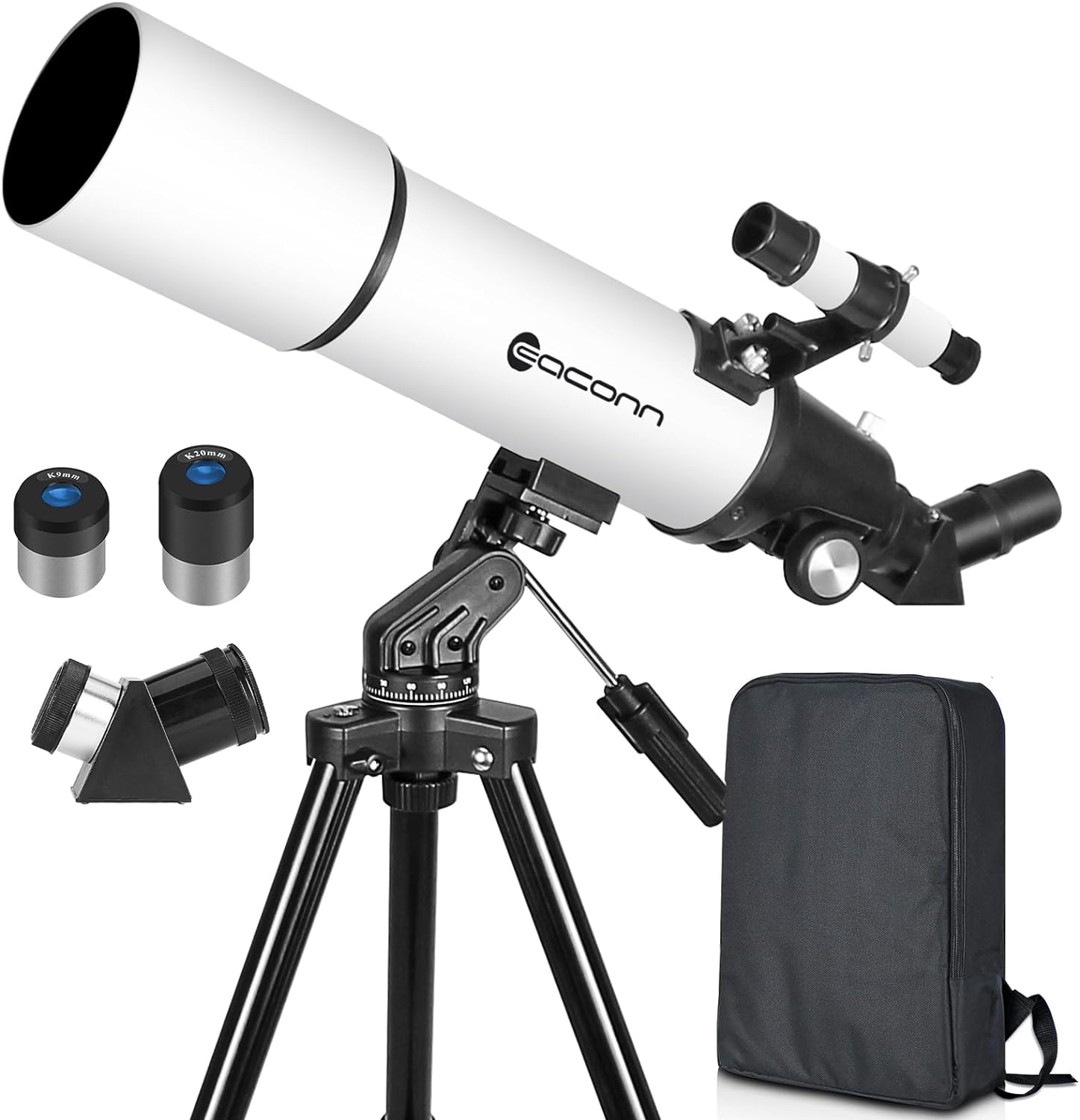 Telescopes for Adults Astronomy, 80mm Aperture 600mm Refractor Telescope for Kids & Beginners, Compact and Portable Travel Telescopio with Backpack-0