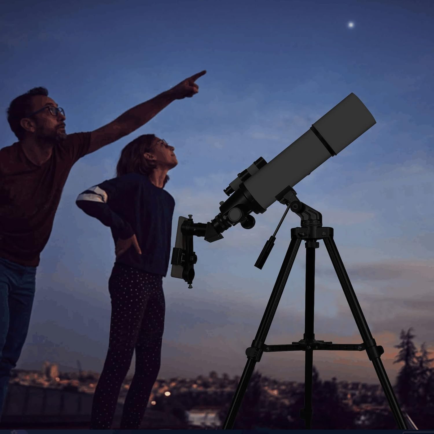 Telescopes for Adults Astronomy, 80mm Aperture 600mm Refractor Telescope for Kids & Beginners, Compact and Portable Travel Telescopio with Backpack-5