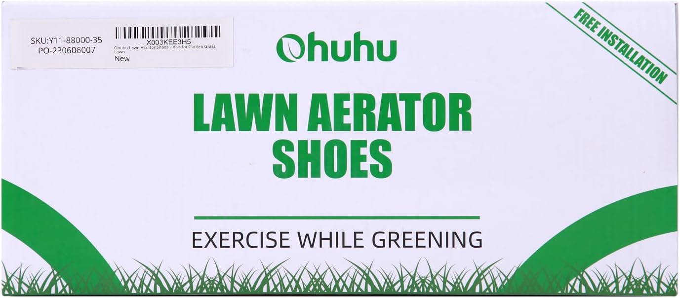 Ohuhu Lawn Aerator Shoes with Stainless Steel Shovel, Free-Installation Aerating Shoes with Hook & Loop Straps, Heavy Duty Spiked Aerating Sandals, One-Size-Fits-All for Yard Patio Garden Grass Lawn-8