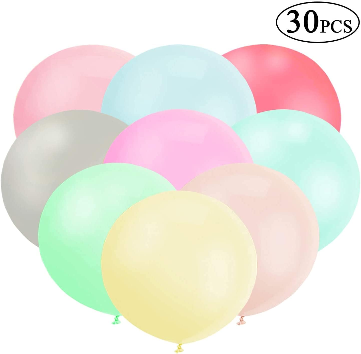 GuassLee 30pcs Pastel Balloons 18 inch Large Pastel Balloons Big Round Pastel Jumbo Latex Balloons for Birthday Wedding Baby Shower Event Decorations-2